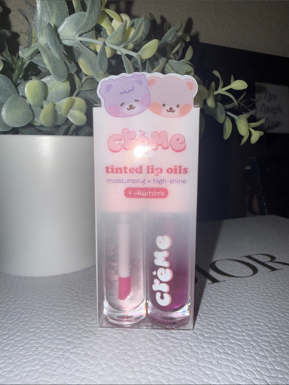 The Crème Shop Crème Tinted Lip Oils Duo + Vitamin E | New in Box
